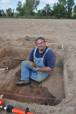 Jared excavating Feature 1