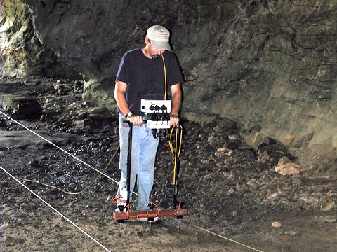 Figure 2.  Jami Lockhart collecting electrical resistance data