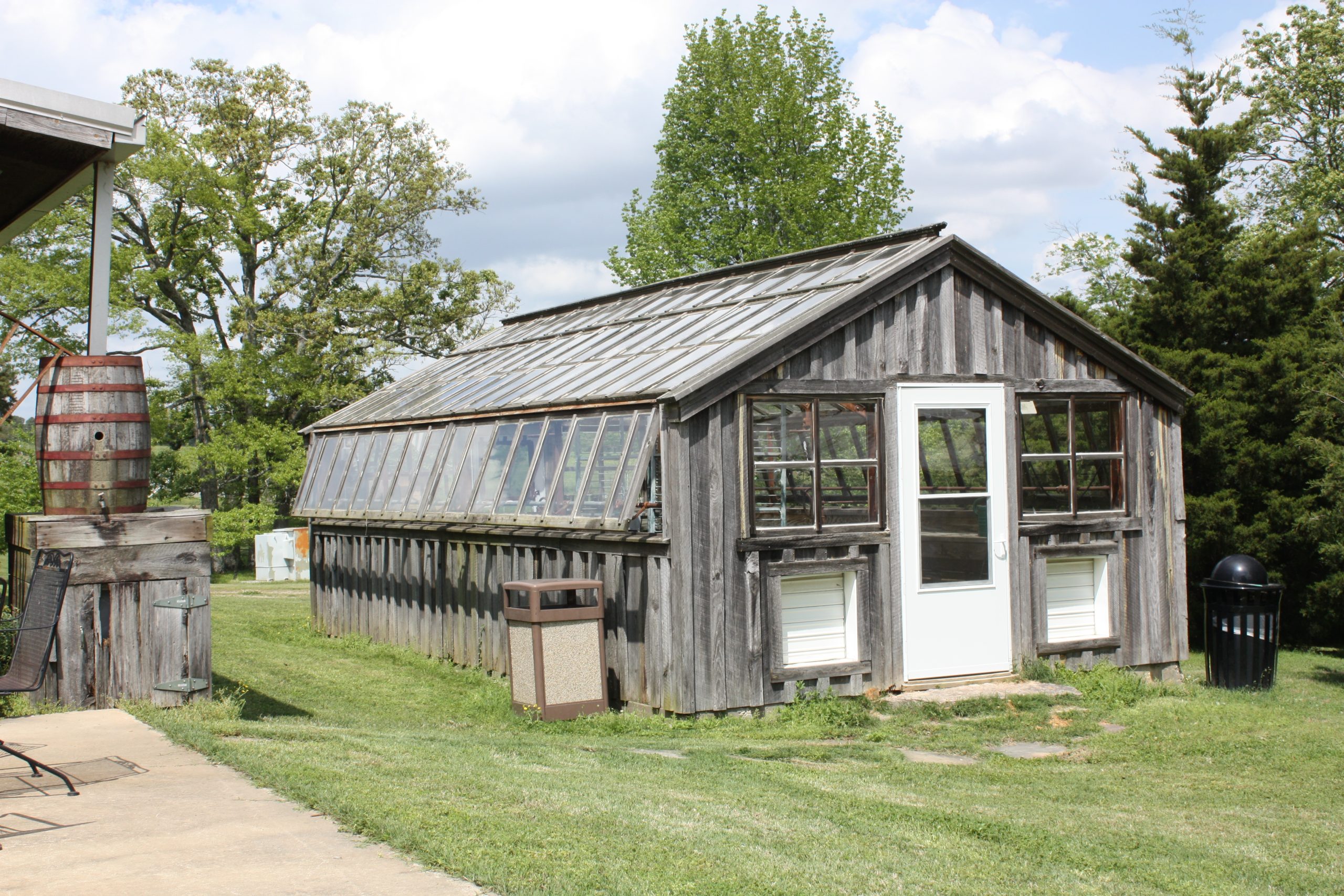 Wood and glass building