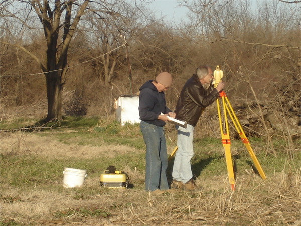 Total station surveying photo