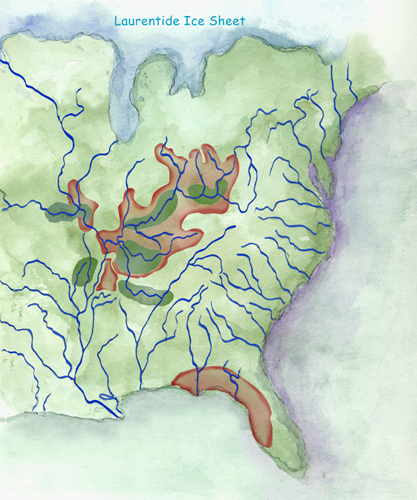 Paleoindians expansion from initial staging areas into adjacent regions, by Jane Kellett (Arkansas Archeological Survey)