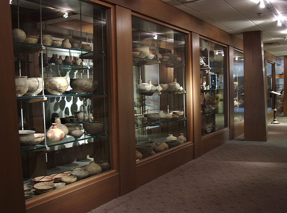 University of Arkansas Museum Collections display area at the Arkansas Archeological Survey in Fayetteville.