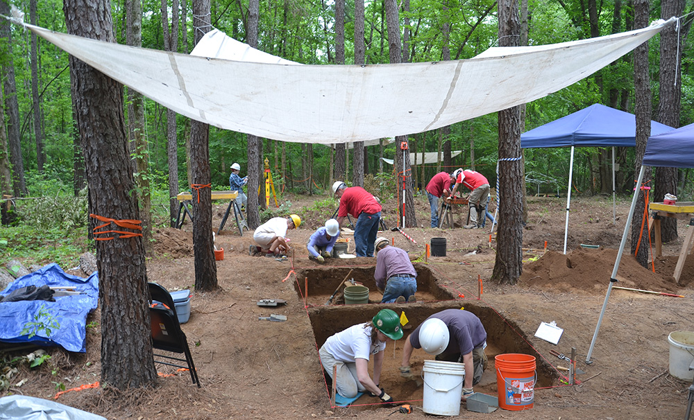 Excavations underway at 3MN298 during the 2013 Society Training Program.