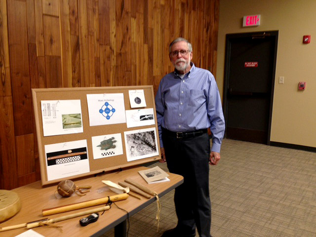 Arkansas Archeological Society volunteer Rim Rees discussed music archeology, the study of the role of musical instruments in past cultures, and the musical artifacts from Arkansas and the surrounding areas in an event co-hosted by the UAM’s Division of Music.