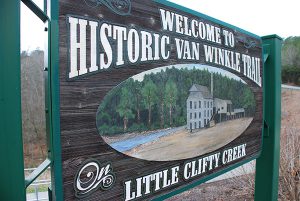 The sign at the entrance to the Historic Van Winkle Trail at Hobbs State Park