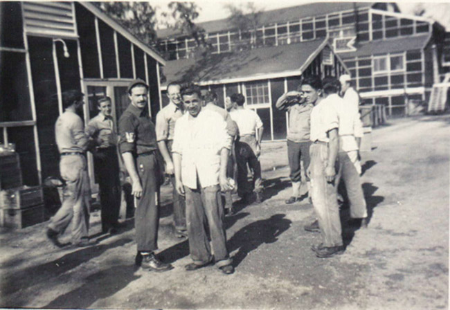 Italian prisoners of war outside a mess hall in the Garrison Echelon. Photo courtesy of the Drew County Archives.