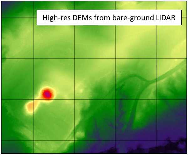 High-res DEMs from bare-ground LiDAR