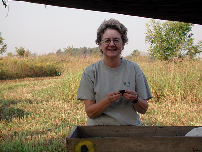 Dr. Claudine Payne at the Eaker excavation in 2005. 