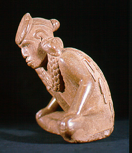 Culture Hero carving from Spiro (University of Arkansas Museum Collections).