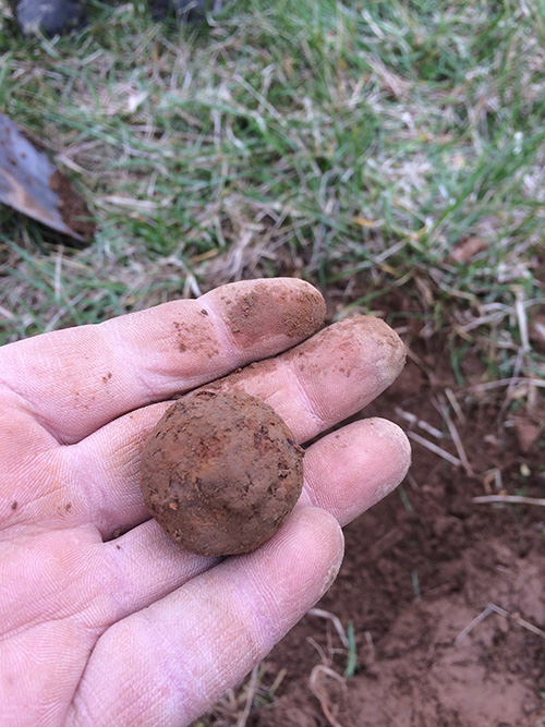 Canister shot from Ruddick's Field, Pea Ridge National Military Park. Photo by Jared Pebworth.