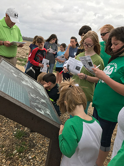 Desha County 4-H learning about the Rohwer Relocation Center Memorial Cemetery. Photo by Jodi Barnes.