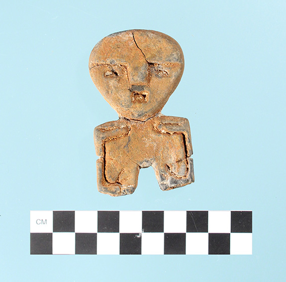 Found by Bill Parker of Pine Bluff in 1978, this figurine is 72mm in length with a maximum width of 42mm and average thickness of about 11mm. It has a rectangular cross section. 