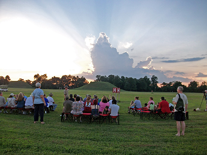 Visitors at Toltec Park Summer Solstice Program, July 2015. Photo by Steve Longacre.