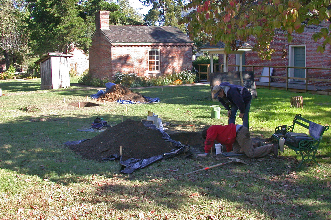 Figure 2. Excavations of the kitchen at the Brownlee House in 2004. 