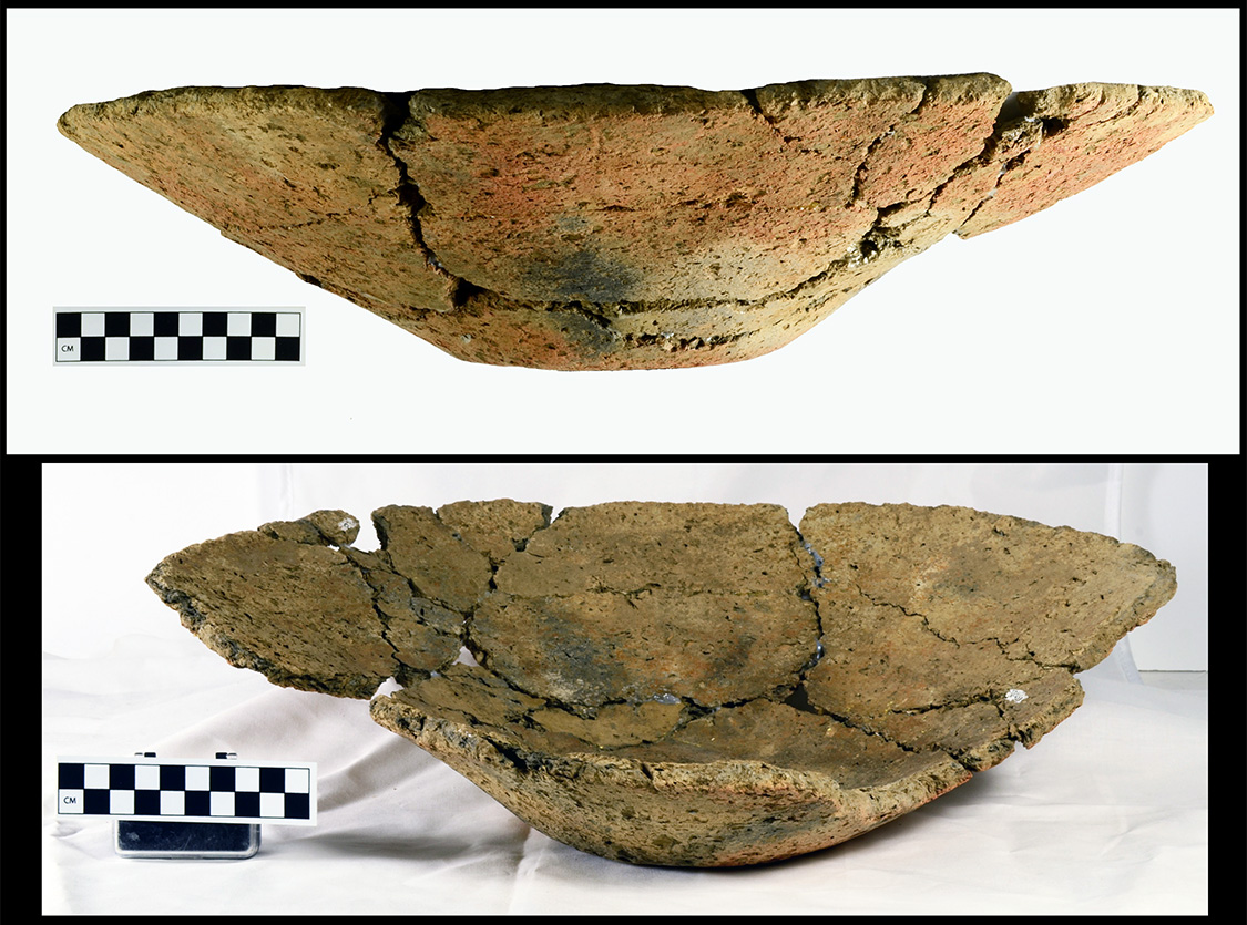 Reconstructed salt pan (Joint Educational Consortium Hodges Collection, 1977-1/X-473, ARASHSUD_N28928 and 28891, photos by M. B. Trubitt and C. Cinotto).   