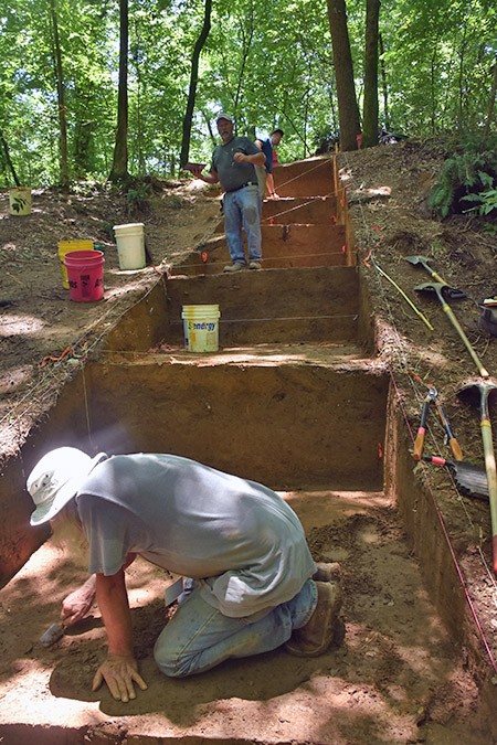 Excavations in progress on Mound A