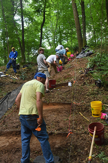 Starting the Mound A trench at Lockesburg Mounds